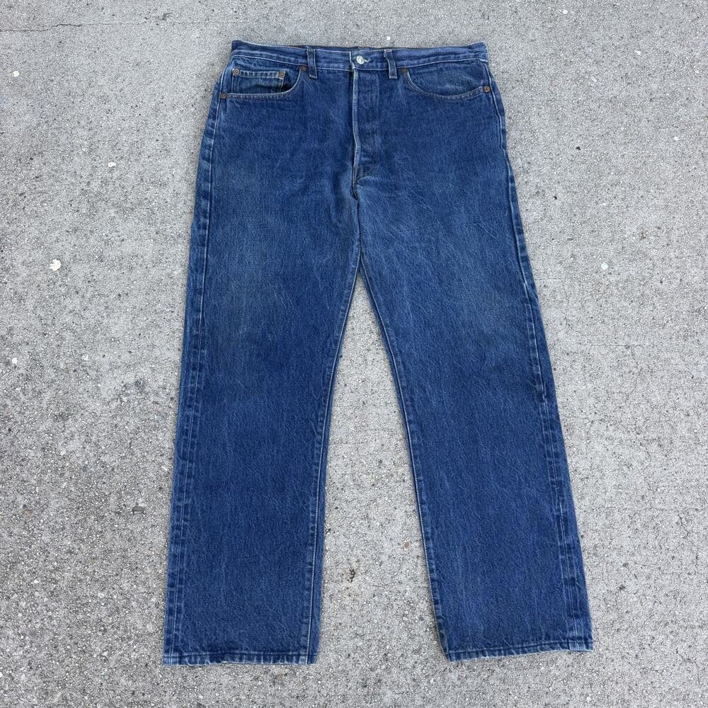 Vintage 70s 80s Levi’s 501 Straight Selvedge Redline Denim Jeans 36x33 Indigo